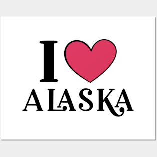 I Love Alaska State Posters and Art